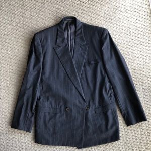 Men's Vintage Versace Charcoal Gray Pinstripe Suit